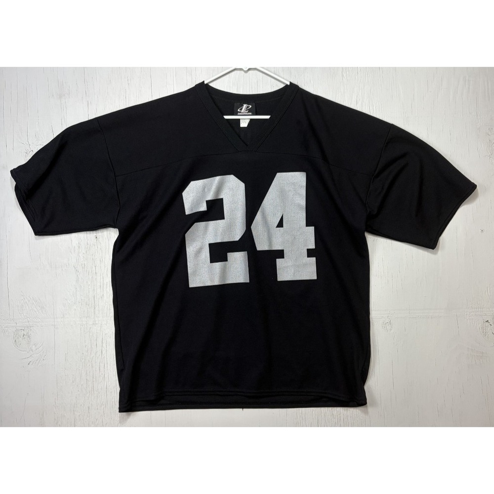 Vintage Oakland Raiders Jersey Mens XL Black NFL Woodson 24 Logo Athletic